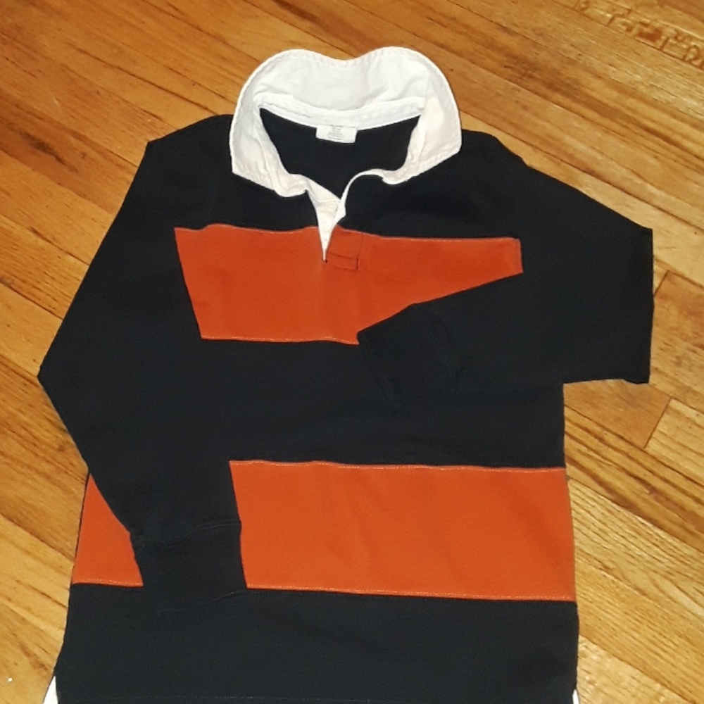 Blue and orange striped long sleeve